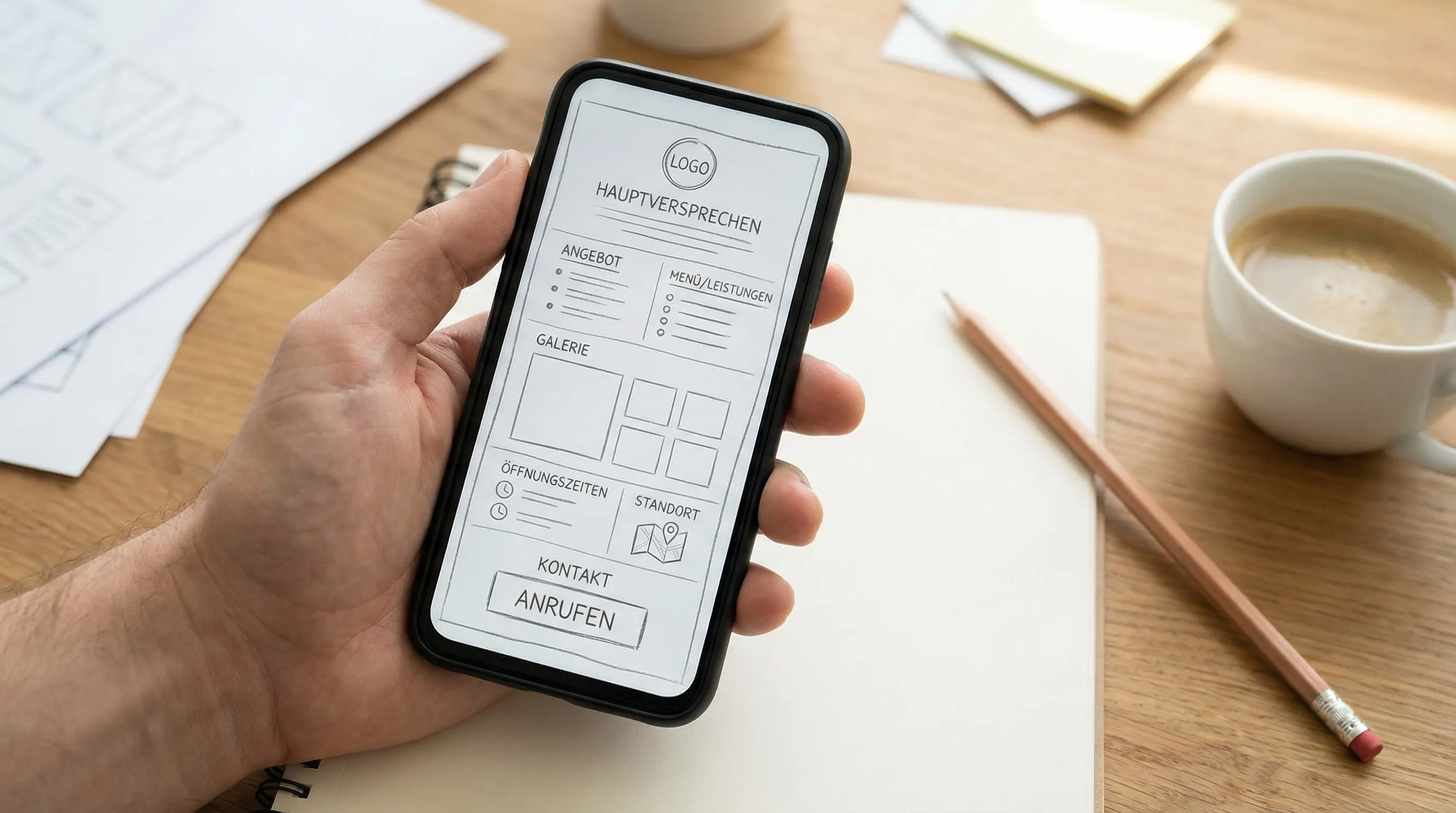 One Page Website auf Smartphone und Desktop