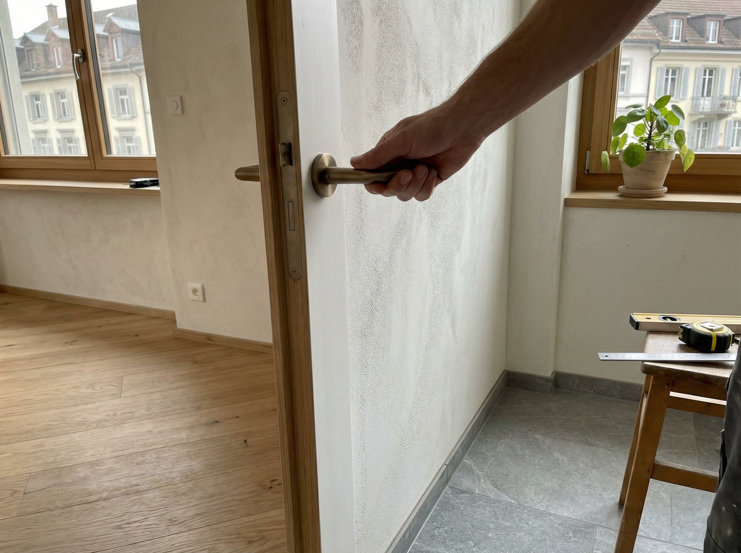 Detail Türgriff und Zarge aus Eiche